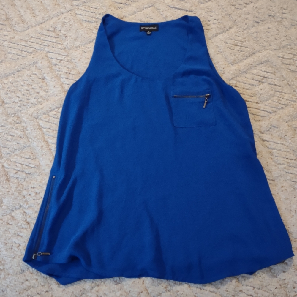 Royal Blue Sleeveless Blouse - Picture 1 of 7